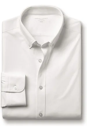 Charles Tyrwhitt Jersey overhemd met knopen en stretch in vier kantenXL