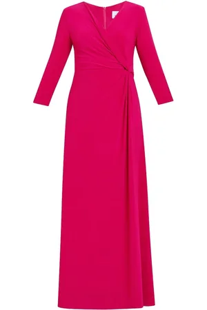 Gina Bacconi Pink Celine Jersey Wrap Maxi Dress50
