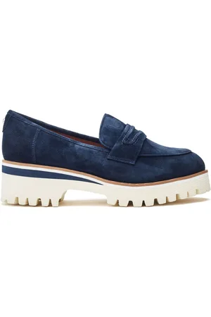 Moda In Pelle Ebonee Cleated Wedge Leather Loafers Featuring Snaffle Trimeu38