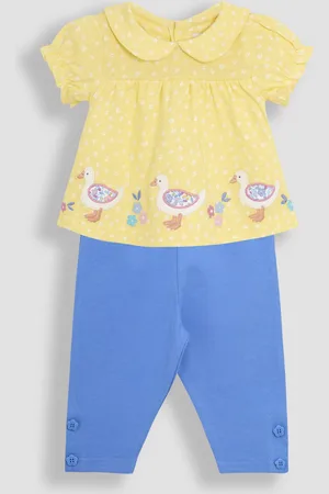 JoJo Maman Bébé Duck Appliqué Collared Blouse & Leggings Set 2 Piece9298cm