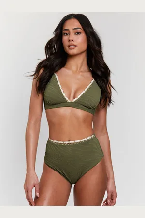 South Beach Zebra Crinkle Embroidery Detail High Waist Bikini Briefs38