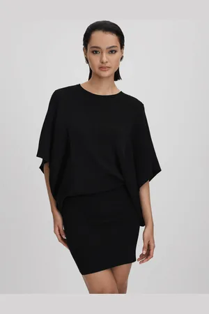 Reiss Julia gebreide mini-jurk met kapmouwenL
