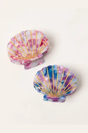 Fat Face FatFace Shell Hair Clips 2 Packeen