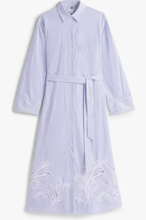 Tommy Hilfiger Broderie Anglaise 100% Cotton Shirt Dress32