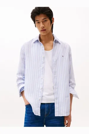 Tommy Hilfiger Regular Fit Essential Stripe 100% Linen Shirtxlarge