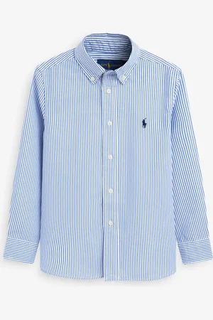 Ralph Lauren Gestreept popeline 100% katoenen shirt met logo3 Jaar (98cm)