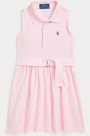 Ralph Lauren Girls Belted Knit Oxford Polo Dress122128cm