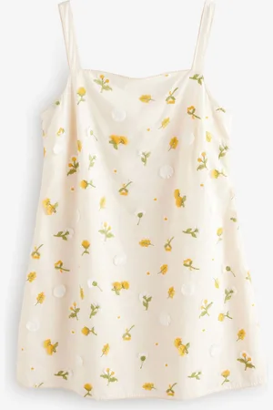 Next Floral Ditsy Print Embroidered 100% Cotton Mini Dress42petite