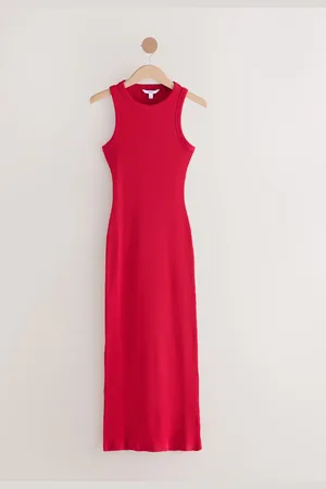 Next Geribbelde mouwloze maxi-jurk met racerbackEU 48 (UK 20)