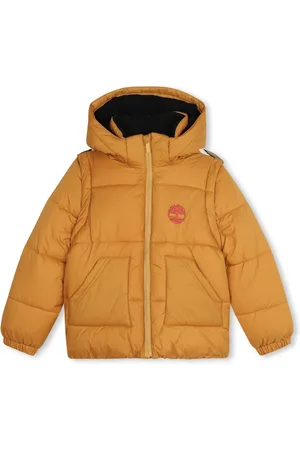 Timberland Yellow 2 in 1 Padded Coat and Gilet With Back Print10 Jaar (140cm)
