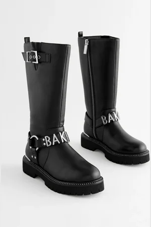 Ted Baker Kniehoge zwarte meisjeslaarzen met lange gespenEU 30.5 (UK 12)