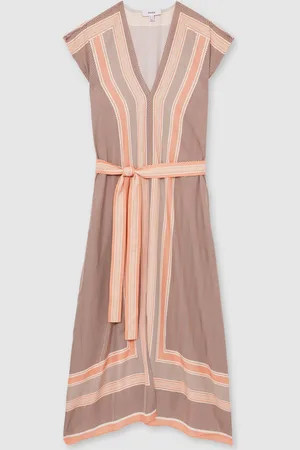 Reiss Gina Scarf Print Belted Midi Dress42