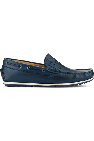 JONES BOOTMAKER Blue Parks Casual Leather Moccasins Shoesuk10eu44