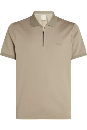 Calvin Klein Cotton Short Sleeve Zip Polo ShirtL