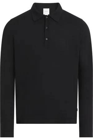 Calvin Klein Italian Merino Silk Long Sleeve Polo ShirtM