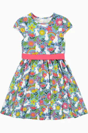 Frugi Blue Easter Bunny Party Skater Dress116122cm