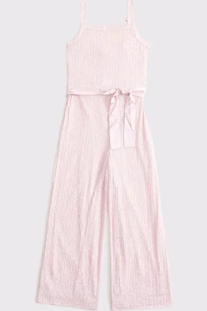Abercrombie & Fitch Pink Sequin Occasion Party Strappy Jumpsuit7
