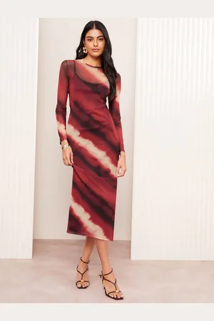 Friends Like These Long Sleeve Mesh Midi Dress40