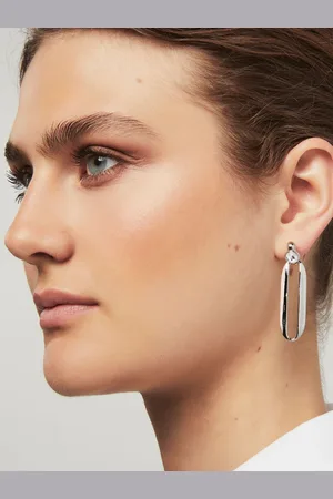 Karen Millen Gold Tone Crystal Ellipse Drop Earringseen