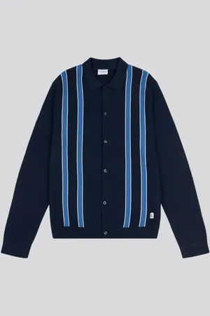 U.S. Polo Assn. U. S. Polo Assn Mens Vertical Stripe Knit CardiganMedium