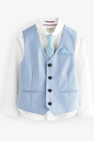 Ted Baker Waistcoat, White Shirt And Tie Set9 Jaar (134cm)