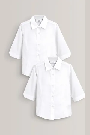 Next Verpakking van 2 schoolblouses met driekwartmouwen (3-17 jr)Slim-fit van 146 cm