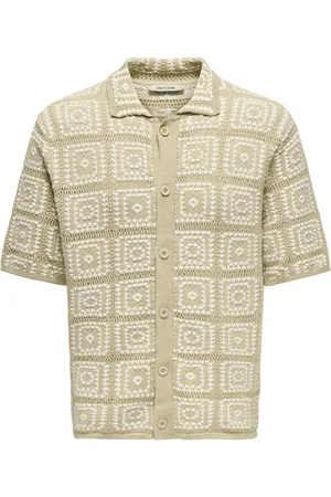 Only & Sons Relaxed Fit Crochet Shirtmedium