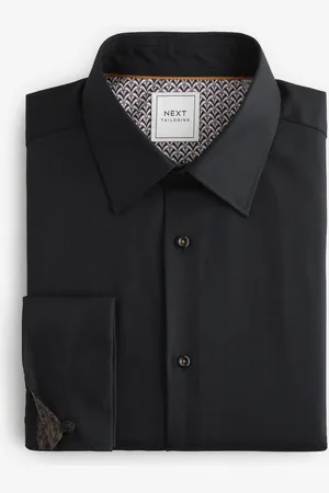 Next Regular Fit Trimmed Easy Care Long Sleeve Double Cuff Shirt37cm R (UK 14.5R)