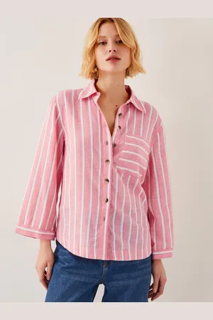 Monsoon Tyra Linen-Blend Stripe Shirt2X-Large