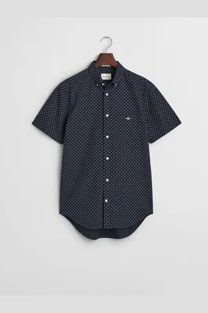 GANT 100% Cotton Regular Fit Short Sleeve Micro Print Shirtsmall