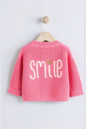 Next Smile Slogan Baby Button 100% Cotton Cardigan (0mths-2yrs)Eerste maat (50cm)