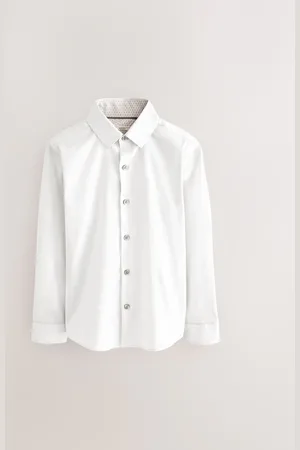 Next Long Sleeves Smart Trimmed Shirt (3-16yrs)8 Jaar (128 cm)