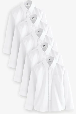 Clarks Boys Long Sleeve School Shirts 5 Pack134140cm