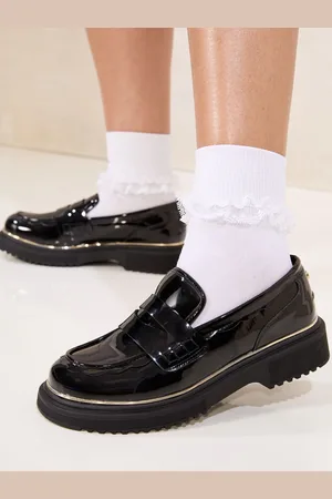 Lipsy London Patent Faux Leather Chunky Rand Loafer School ShoesEU 34.5 (UK 2)