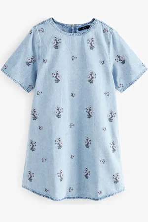 Next 100% Cotton Short Sleeve Denim T-Shirt DressS