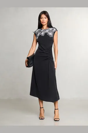 Lipsy London Sleeveless Floral Print Artwork Asymmetrical Midi Dress32