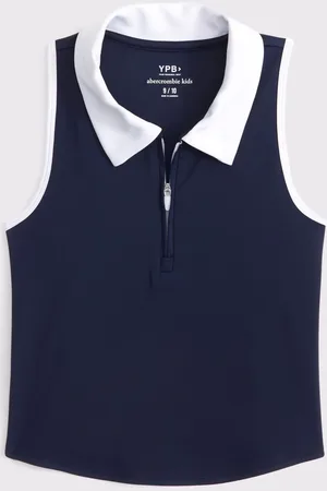 Abercrombie & Fitch Active Athleisure Zip Neck Polo Crop Top166168cm