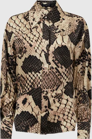 Reiss Flora Silk Snake Print Drape Back Shirt38