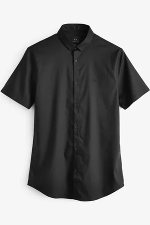 Armani Exchange Stretchoverhemd met korte mouwen in zwartS