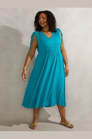 Live Unlimited London Curve Drawstring Sleeve Dress46