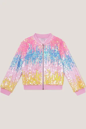 Monsoon Bomberjack met lovertjes met kleurverloop152158cm