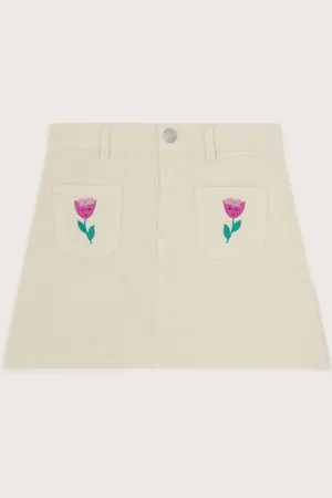 Monsoon Tulip Embroidered Denim 100% Cotton Skirt110116cm