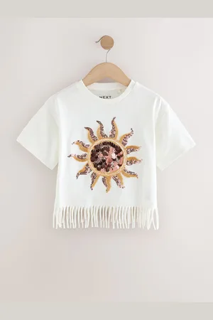 Next Sequin Sun Fringe 100% Cotton T-Shirt (3-16yrs)5 Jaar (110cm)