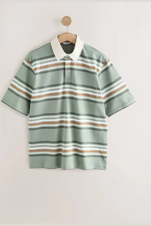 Next Gestreept rugbyshirt met korte mouwen van 100% katoenX-Small