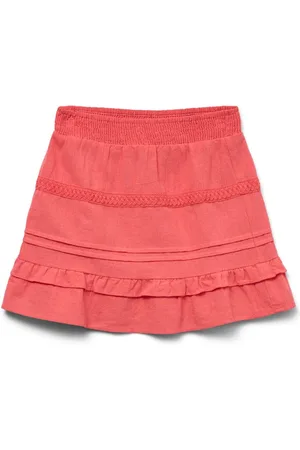 VERO MODA 100% Organic Cotton Elasticated Waist Woven Cream Mini Skirt134140cm