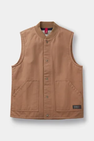 Aubin Bourne Canvas Cotton Brown Gilet2X-Large
