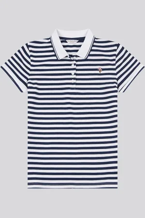 U.S. Polo Assn. U. S. Polo Assn Womens Stripe Polo Shirtlarge