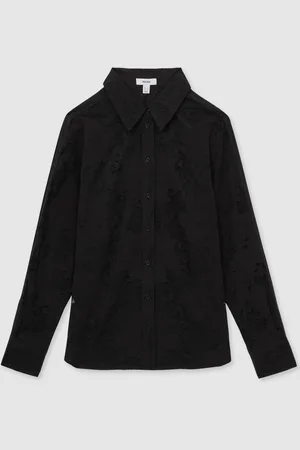 Reiss Lacey Lace-Front Shirt With Cotton38