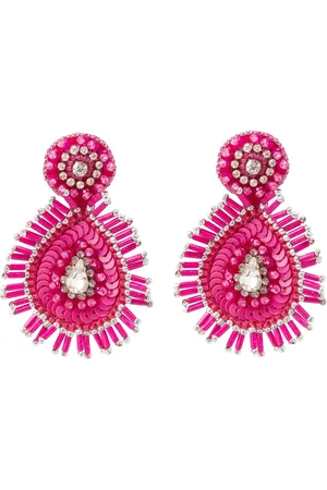 Bibi Bijoux Pink Paisley Beaded EarringsEén