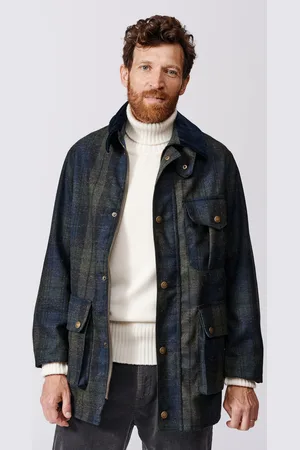 Aubin Caenby Wool Check Worker JacketMedium